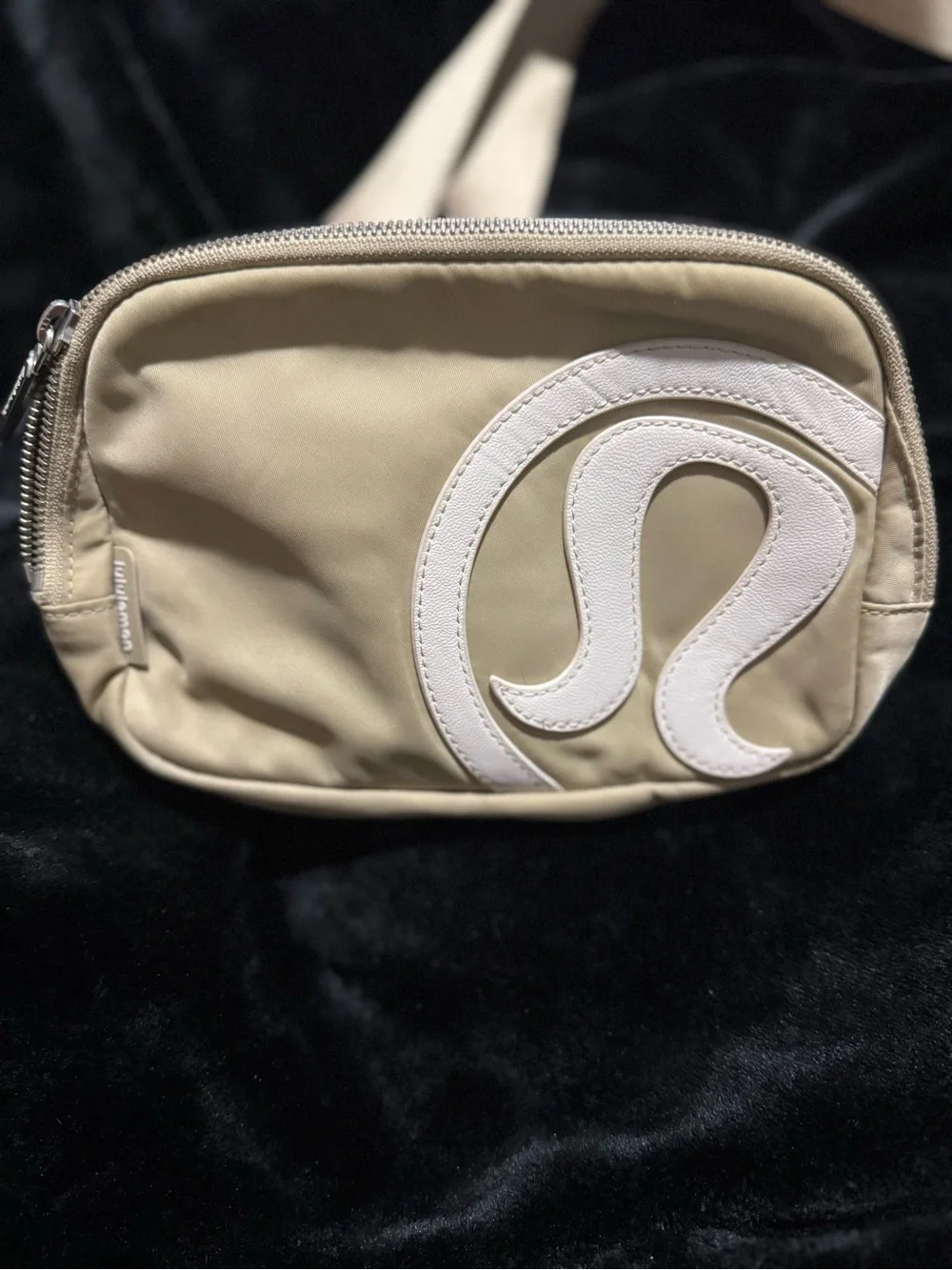 lululemon athletica Beige Crossbody Pouch with White Logo 1L